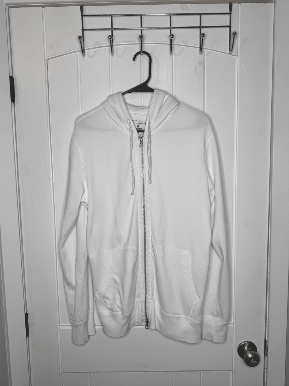 Reigning Champs White Lightweight Terry Slim Zip Hoodie - Vault × 1 Size Medium